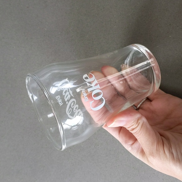 ✨️ 5 for $25 Small 4" Vintage Coke Cocoa cola glass clear with white - Picture 4 of 7